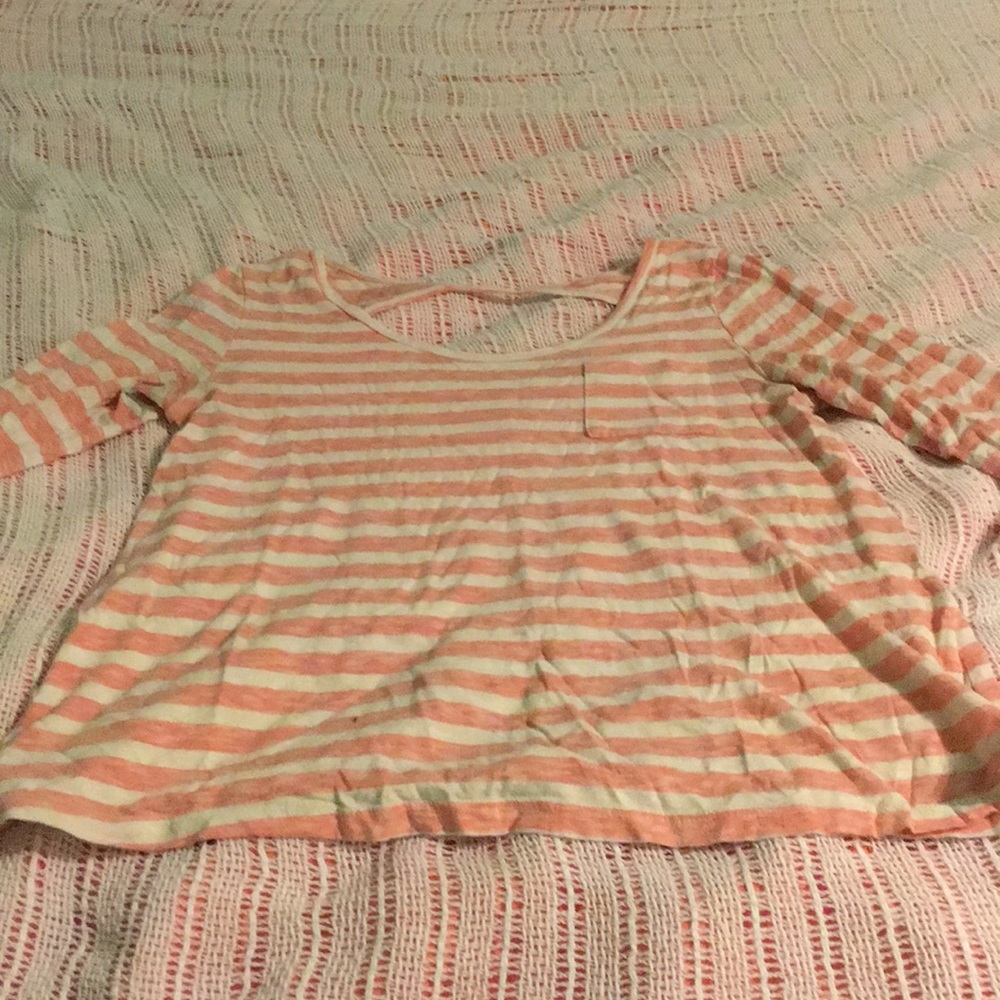 Pink and white flowy shirt